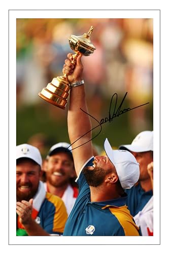 RJR PRINTS Jon Rahm - 2023 Europe Golf Winner Signed 12x8 Inch Montage Photo Print Pre Printed Signature Autograph Gift - Golf Gift