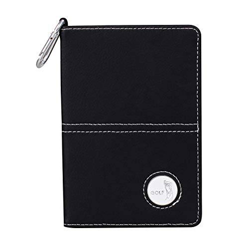 KOFULL Deluxe PU Leather Golf Scorecard Holder Leather and Yardage Book with a Ball Mark and a Pencil - Golf Gift