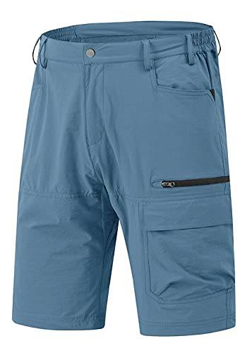 Rdruko Men's Cargo Shorts Quick Dry Lightweight Work Golf Casual Outdoor Shorts 5 Pockets, Dusty Blue, 32 - Golf Gift