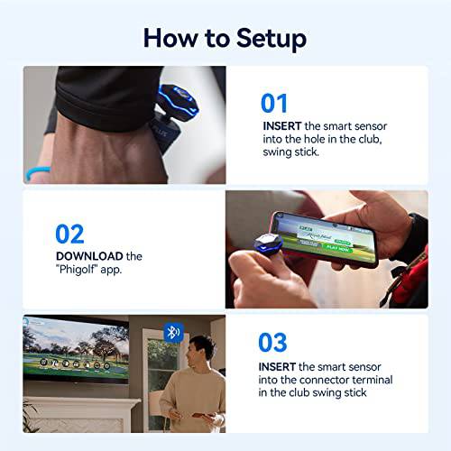 PHIGOLF Phigolf2 Golf Simulator with Swing Stick for Indoor & Outdoor Use, Golf Swing Trainer with Upgraded Motion Sensor&3D Swing Analysis, Compatible E6 Connect APP, Works with Smartdevices - Golf Gift