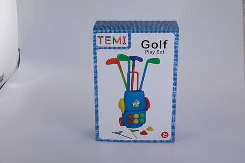 TEMI Toddler Golf Toy Set - Children Golf Suitcase Game Play Set & Sports Toys with 6 Play Balls, 4 Golf Clubs, 2 Practice Holes - Indoor and Outdoor Toys for 2 3 4 5 Year Old Boys Girls - Golf Gift