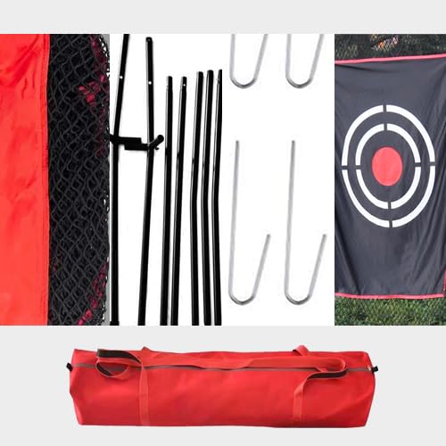 Golf Practice Hitting Nets for Backyard Driving Indoor Use Heavy Duty Practice Golf Driving Pitching Nets for Backyard Premium Portable Golfing Ball Netting Cages with Frame and Target 12X10 FT - Golf Gift