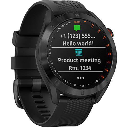 Garmin Approach S40, Stylish GPS Golf Smartwatch, Lightweight with Touchscreen Display, Black - Golf Gift