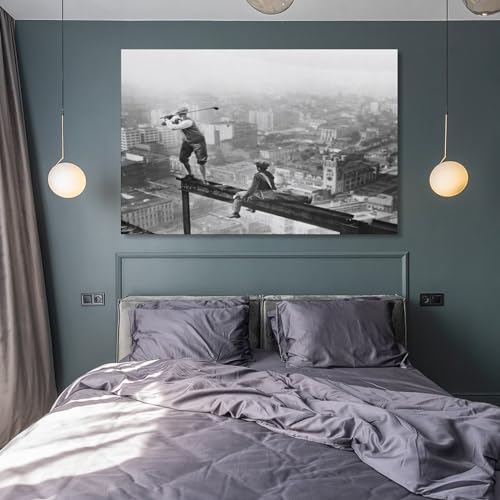 AmSoan Playing Golf on Skyscrapers Wall Art Paintings Canvas Wall Decor Home Decor Living Room Decor Aesthetic Prints 24x36inch(60x90cm) Unframe-style - Golf Gift