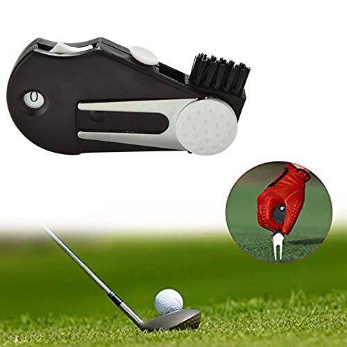 NA Golf Turf Tool 5 in 1 Golf Turf Repair Tool Golf Course Repair Tool with Brush Spring Knife Tool Counters Golf Accessories - Golf Gift