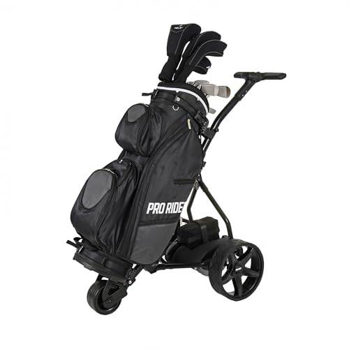 Prorider Electric Golf Trolley With 9 Speed Settings, Auto Distance Function, Powerful 200W Motor, Extra Grip Wheels, Easy To Assemble Complete with £130 Worth Of Accessories 18 AND 36 Hole Models - Golf Gift