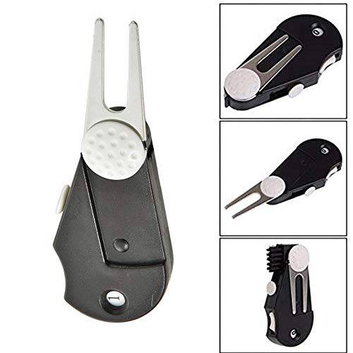 NA Golf Turf Tool 5 in 1 Golf Turf Repair Tool Golf Course Repair Tool with Brush Spring Knife Tool Counters Golf Accessories - Golf Gift