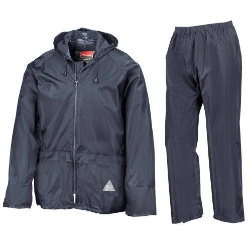 Result Men's Heavyweight Waterproof Jacket And Trouser Set Black Small - Golf Gift