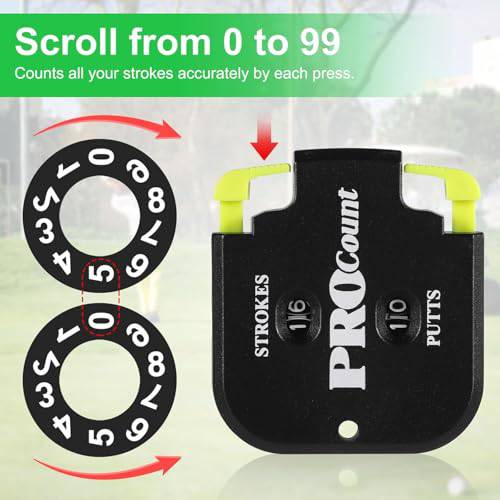 HH-GOLF 2 Digit 1-99 Golf Score Counter, Strokes And Putts Golf Score Shot Stroke Counter - Golf Gift