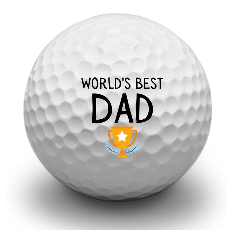 Second Ave Pack of 3 Golf Balls World's Best Dad Father's Day Christmas Birthday Golfer Gift - Golf Gift