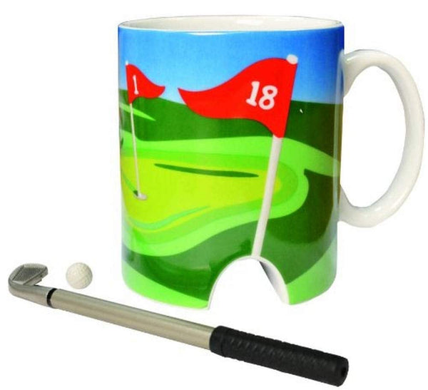 Longridge Golf Mug and Mini Putter - White - Golf Gift