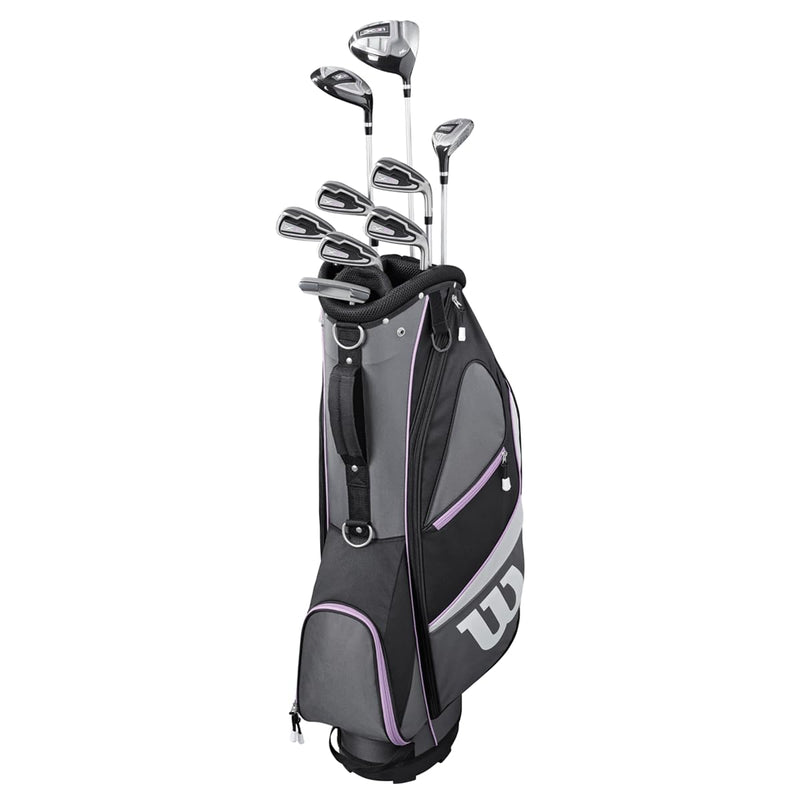 WILSON Golf 2019 Ladies X31 Complete Graphite Shaft Package Set Stand Bag - RH Graphite Stand Bag Black/Grey/Purple - Golf Gift