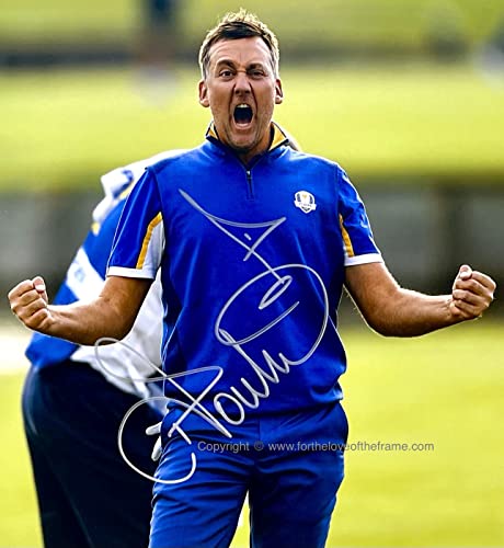 Ian Poulter Signed Autograph Golf Memorabilia Golf Photo Poster In Luxury Handmade Wooden Frame & AFTAL Certificate Of Authenticity - Golf Gift