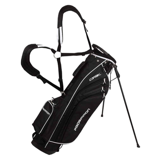 Prosimmon Golf DRK 7" Lightweight Golf Stand Bag with Dual Straps Black/White - Golf Gift