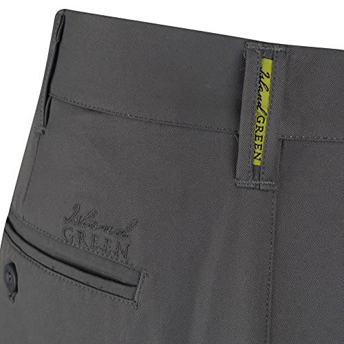 Island GREEN Men's Tour Breathable Golf Shorts, Charcoal, 38W - Golf Gift