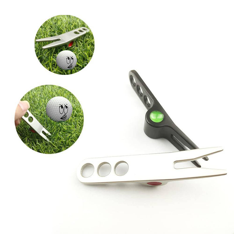 MBUYGYUO 2 Pcs Lightweight Golf Ball Markers Zinc Alloy Golf Divot Repair Tool Pitch Mark Repair Tool Golf Divot Tool for Golfer - Golf Gift