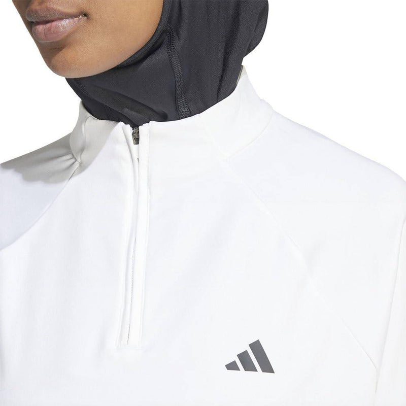 adidas Women's Train Essentials Minimal Branding 1/4 Zip Cover Up Track Top,White - Golf Gift