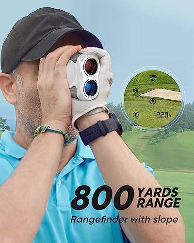 WOSPORTS Rechargeable Golf Rangefinder, 800 Yards Laser Range Finder with High-Precision Flag Lock and Pulse Vibration, Rangefinder for Golfing and Hunting, 6X Magnification (Rechargeable & Slope) - Golf Gift