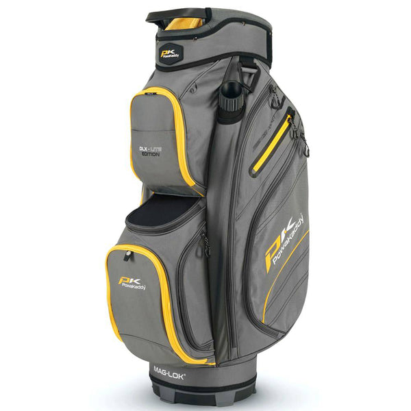 PowaKaddy DLX LITE GOLF CART BAG - GUN METAL/YELLOW - Golf Gift