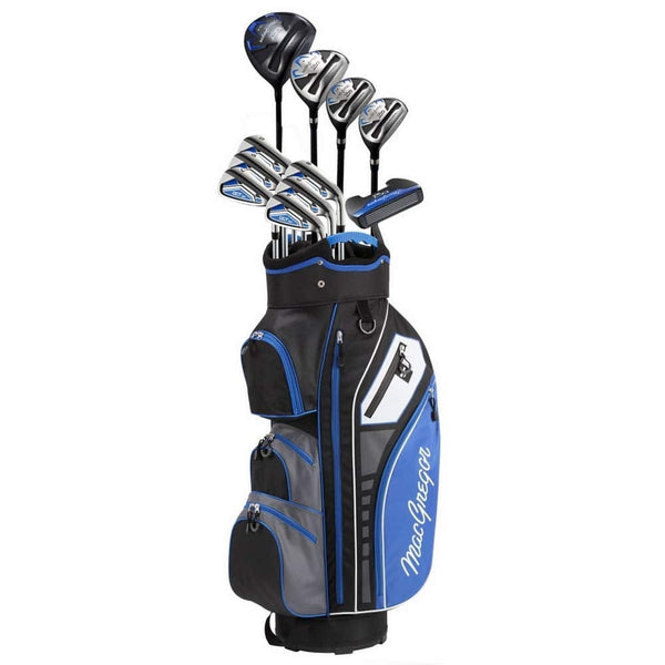 MacGregor Golf Mens DCT3000 Premium Graphite Irons Graphite Woods Golf Club & Cart Bag Package Set, Mens Right Hand, Black/Blue - Golf Gift