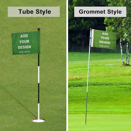 Bagetu Custom Golf Flag Personalized Flag for Golf Pin with Plastic Tube or Brass Grommets (Tube Style) - Golf Gift