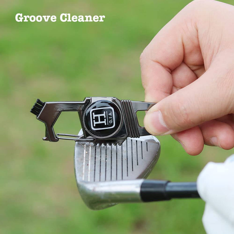 Handy Picks Golf Divot Repair Tool – 7 in 1 Multipurpose Golf Tool – Lightweight Compact Sturdy Golf Magnetic Divot Tool – Gift for Golf Lovers Black/Silver - Golf Gift