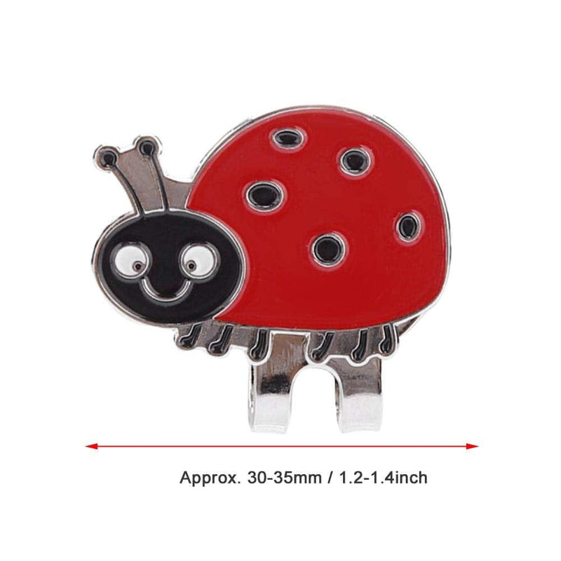 Dwawoo Golf Hat Clip, Animals & Insects Pattern Golf Ball Marker Stainless Steel Golf Cap Clamp(Ladybug) - Golf Gift