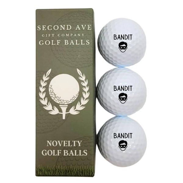 Second Ave Pack of 3 Joke Funny Golf Balls Bandit Father's Day Christmas Birthday Golfer Gift - Golf Gift