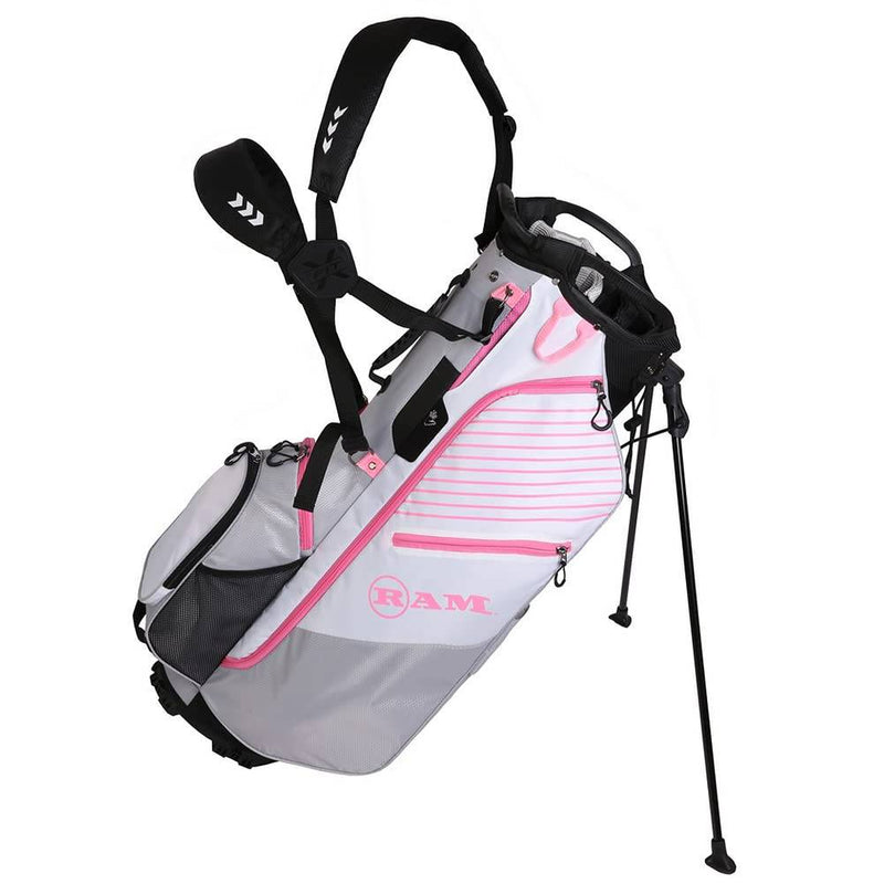 Ram Ladies FX 14 Way Divider Stand Carry Bag, Grey/White/Pink - Golf Gift