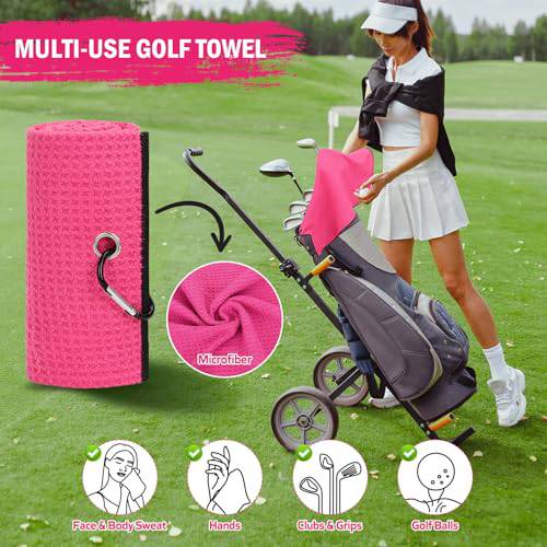 HUIJUTCHEN Golf Accessories, Golf Club Cleaner Brush with Water Spray Bottle Microfiber Golf Towel Kit for Golf Club Bags Golf Ball Storage Bag Plastic Golf Tees Set Golf Gifts for Women Men - Golf Gift