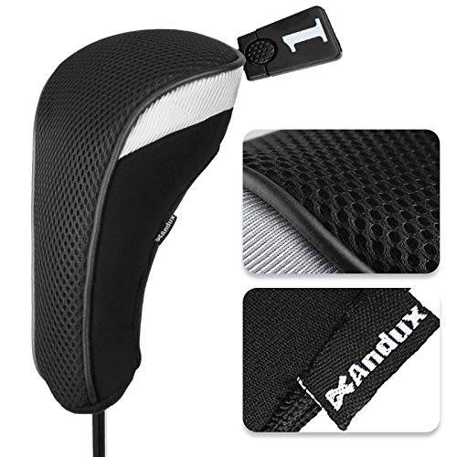 Andux Golf 460cc Drivers Club Head Covers Short Neck Black - Golf Gift