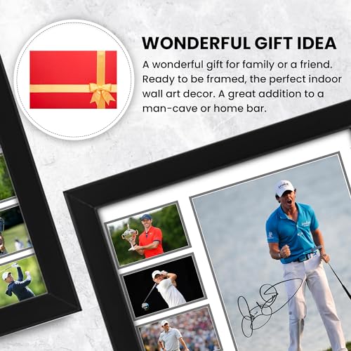 Rory Mcllroy Signed Poster Print- Limited Edition Autograph Fan Gift – Collectible Memorabilia Merchandise (Framed A3 (30x40cm)) - Golf Gift