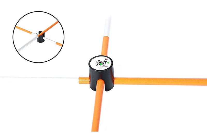 Golf Training Sticks | New Improved Design Set of 2 Orange Golf Alignment Sticks. Includes 2 Connectors, Unique Size 38 inches | An Essential Multifunctional Golf Tool for your Golf Practice Sessions - Golf Gift