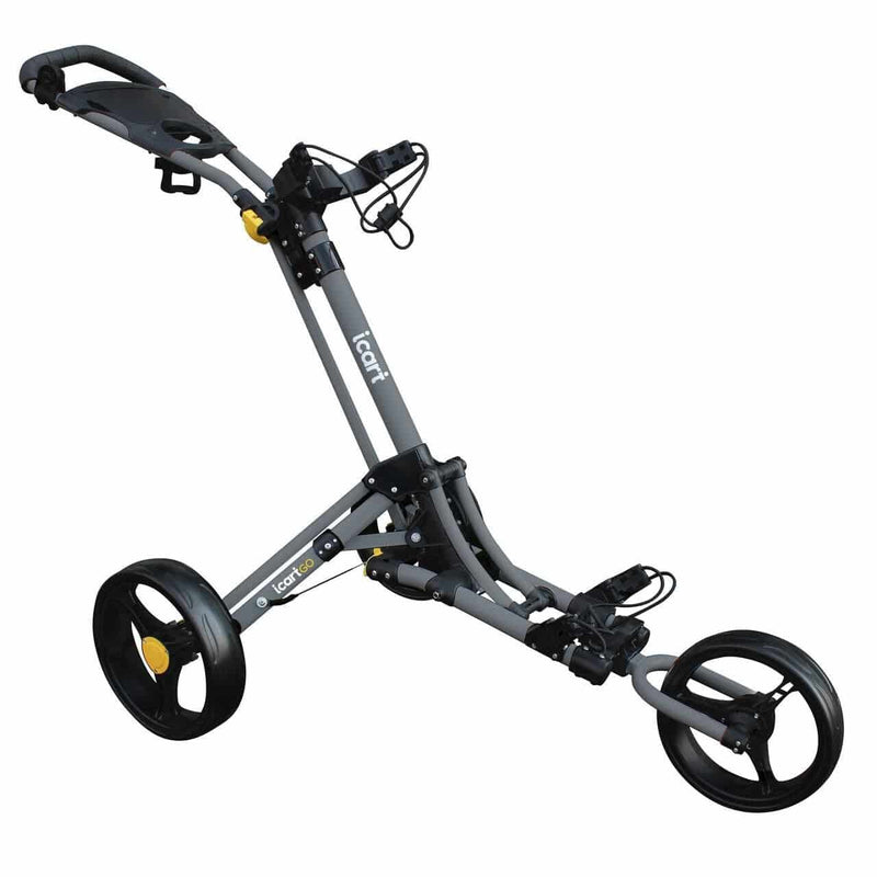 Masters Golf - iCart Go - 3 Wheel Push Trolley Grey/Black - Golf Gift