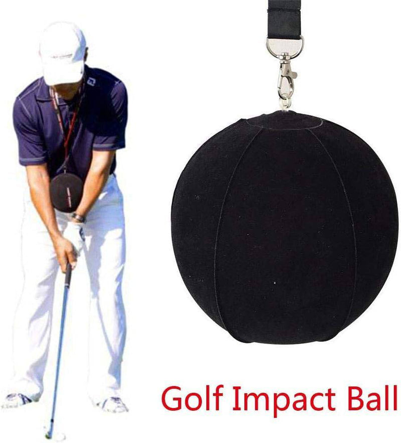 Black Golf Impact Ball Golf Swing Trainer Aid Smart Assist Practice Ball Teaching Posture Correction Training Adjustable Intelligent Arm Motion Guide, Golf Gifts for Men - Golf Gift