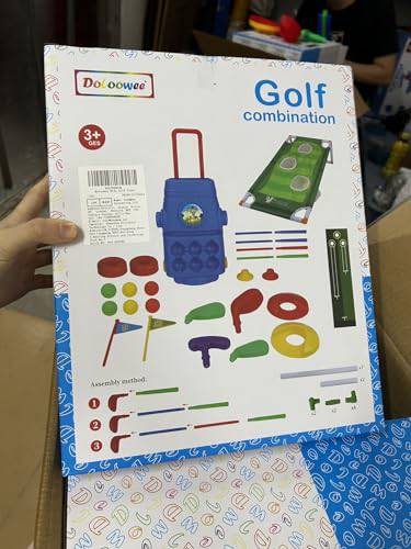 Doloowee Kids Golf Clubs, Toddler Golf Set with 6 Balls, 4 golf clubs, 1 Cornhole Board & Putting Mat, Kids Golf Set Mini Golf Set Toddler Toys Gift for 3 4 5 6 7 8 9Years Old Boys Girls - Golf Gift