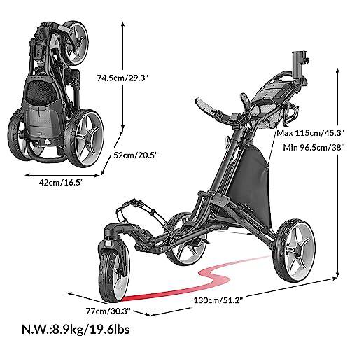 CaddyLite 15.3 Quad-Fold Golf Push Cart Dark - Golf Gift