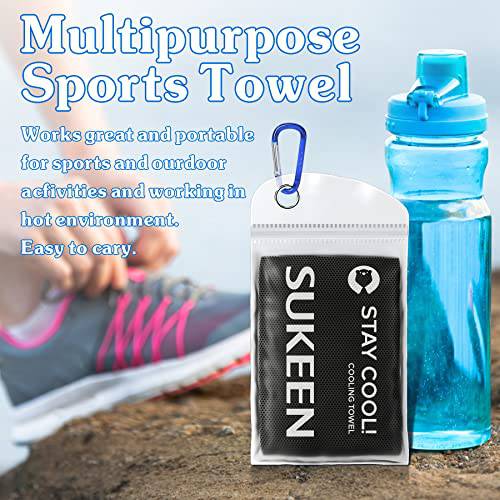 Sukeen Cooling Towel, 4 Pack Cooling Towels for Neck, Soft Breathable Sweat Towel Gym Towel, Stay Cool Ice Towel, Microfibre Cool Towel for Men Women Work Out Sports Yoga Golf (40"x12") - Golf Gift