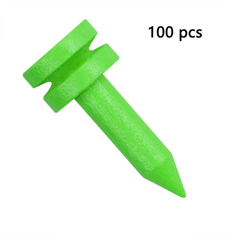 LIKOSO Bamboo Golf Tees Green 25MM Pack of 100 Non Plastic Castle Tees Biodegradable Sustainable - Golf Gift