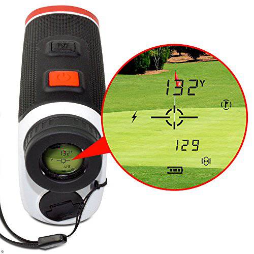 Easy Green 1,300 Yard Golf Rangefinder - With Vibrating Pin Lock & Slope Compensation Technology, White - Golf Gift