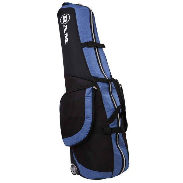 Ram FX Golf Travel Cover Deluxe Padded Wheeled Flight Bag Black/Blue - Golf Gift