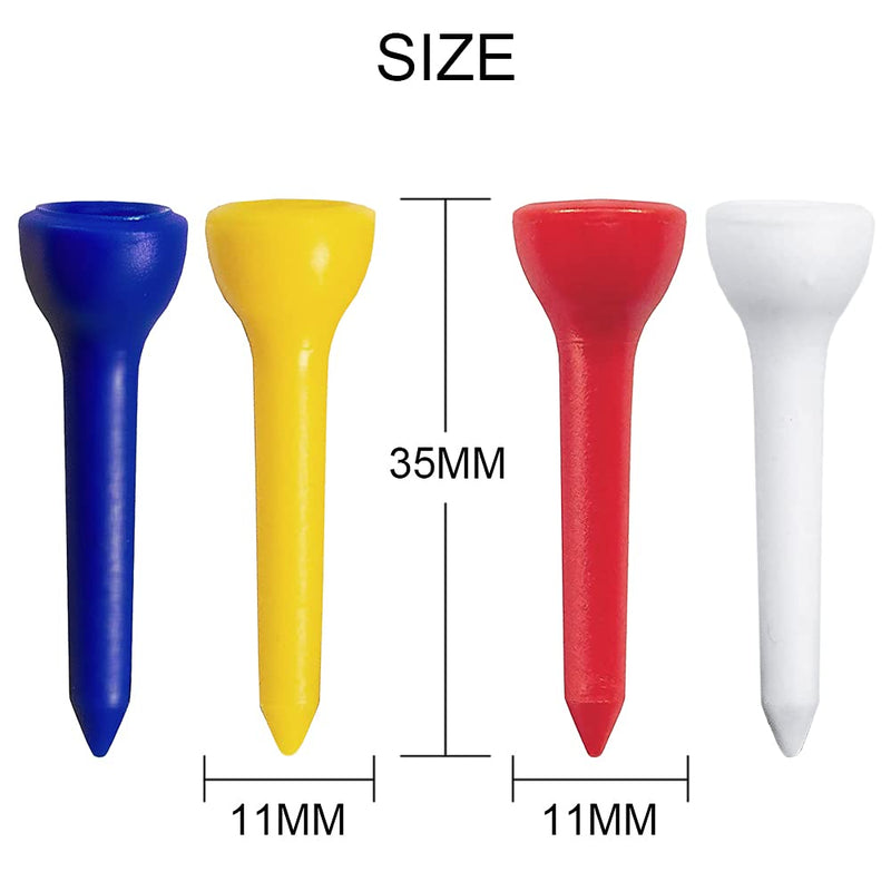 Zivisk Small Golf Tees Plastic 35mm 100 Count Mixed Color - Golf Gift