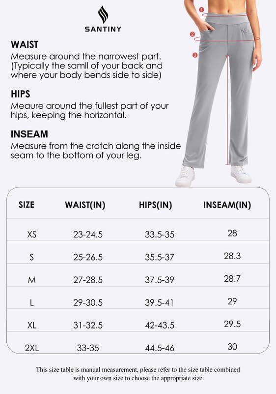 SANTINY Women's Golf Pants with 3 Pockets Stretch High Waisted Pull on Pants for Women Travel Work Casual, Black, M - Golf Gift