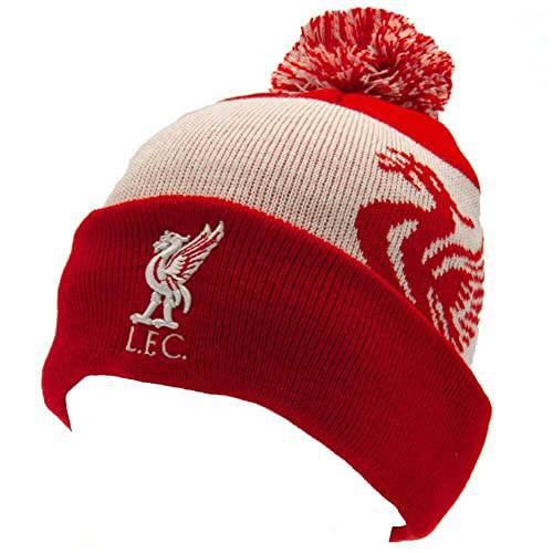 Liverpool FC Ski Bobble Knitted Hat Quick Check Red White - Golf Gift