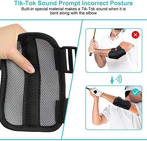 ZJchao Golf Training Aid, Golf Elbow Brace, Golf Swing Trainer Elbow Training Aids Golf Swing Trainer Aid Golf Swing Golf Swing Training for Beginners Training with Tok Tok Sound Notifications - Golf Gift