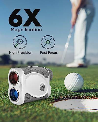 WOSPORTS Rechargeable Golf Rangefinder, 800 Yards Laser Range Finder with High-Precision Flag Lock and Pulse Vibration, Rangefinder for Golfing and Hunting, 6X Magnification (Rechargeable & Slope) - Golf Gift