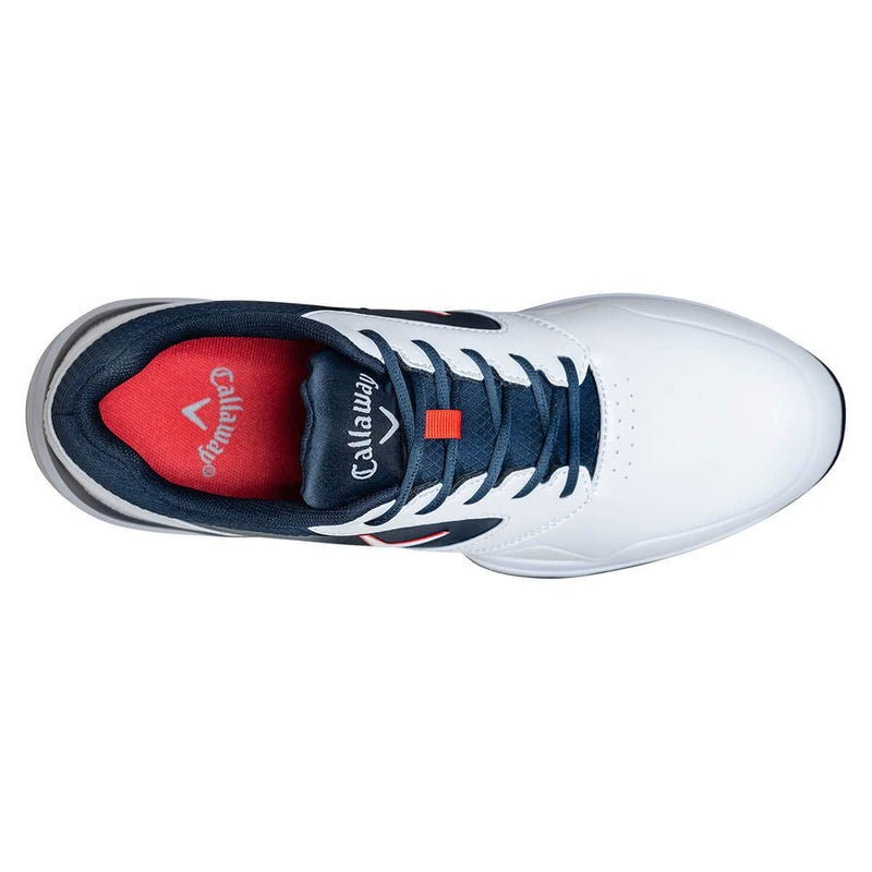 Callaway Mens Chev Golf Shoe, White Navy Red, 9.5 UK EU - Golf Gift