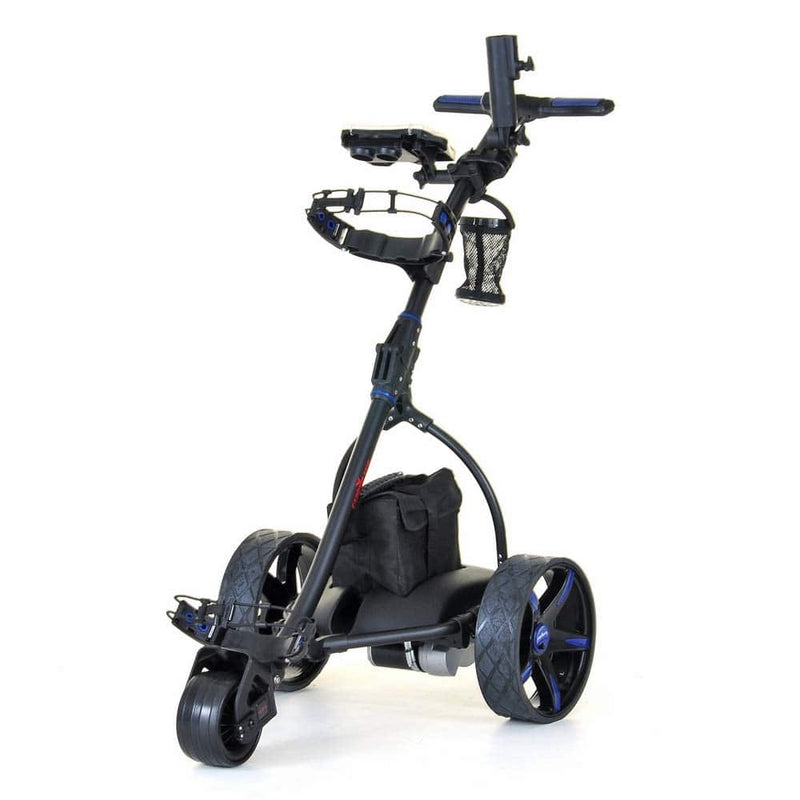 Caddymatic V2 Electric Golf Trolley/Cart With 36 Hole battery With Auto-Distance Functionality Black/Blue - Golf Gift