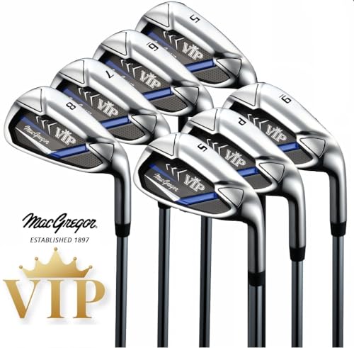 MacGregor VIP Mens 12 Piece Steel +1 Inch Longer Complete Golf Set & Deluxe Cart Bag Black