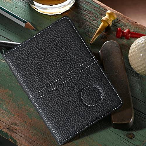 DONGKER Golf Scorecard Holder, Leather Golf Score Card Wallet with Pen Loop for Golf Score Cards Men & Women - Golf Gift